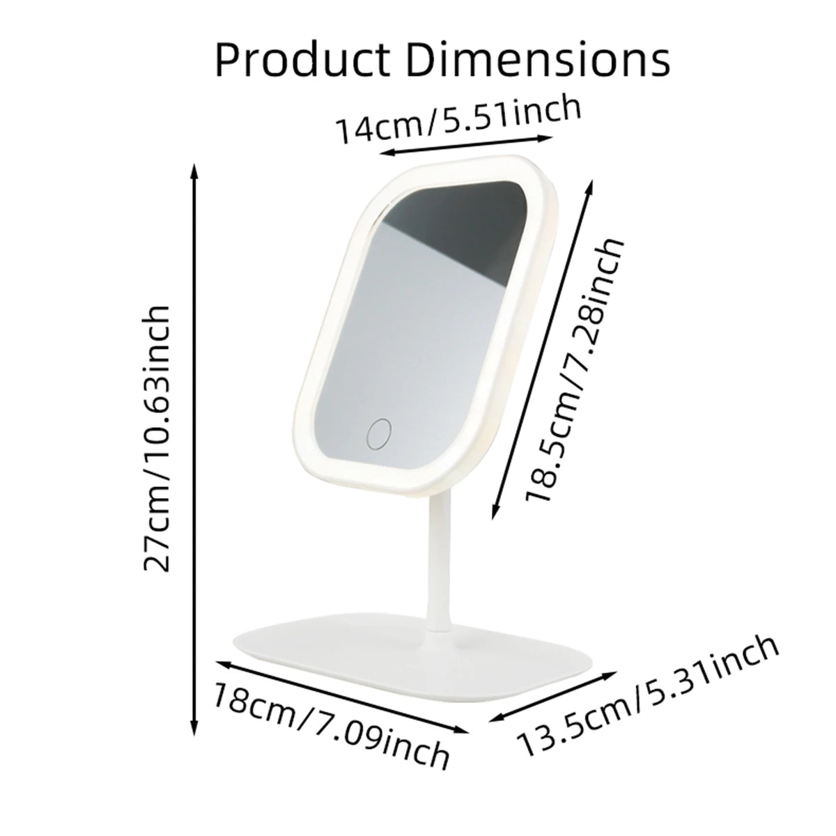 LED Vanity Mirror with 3-Color Lighting — Touch Control