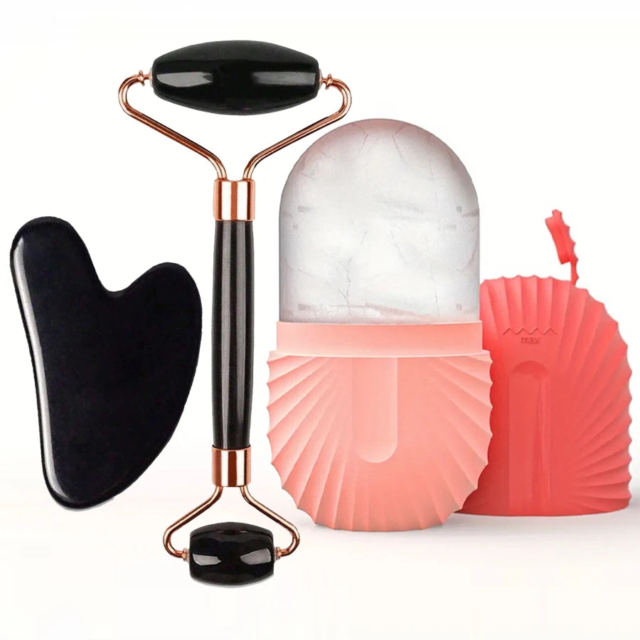 Rodillo Facial de Hielo + Gua Sha | Masaje y Cuidado Facial