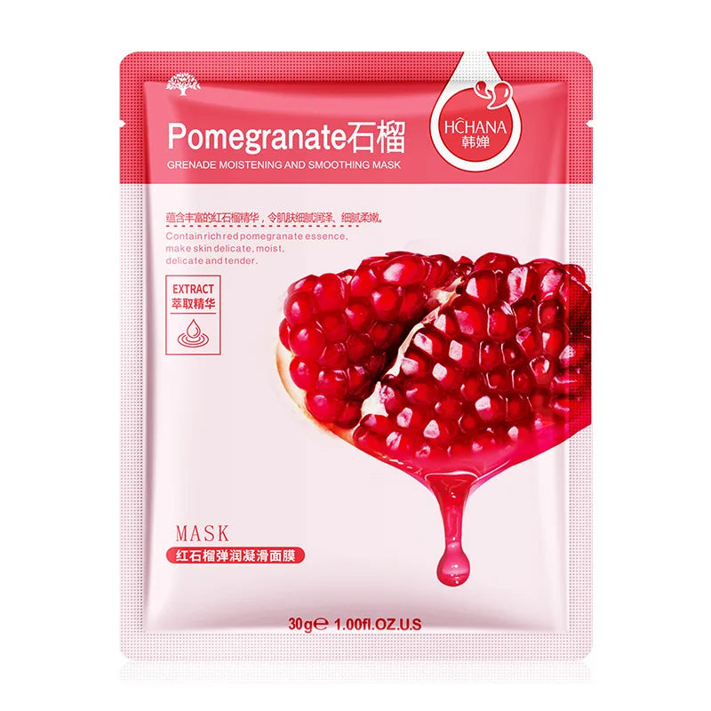 Fruit Sheet Face Masks — Blueberry, Cucumber and Pomegranate