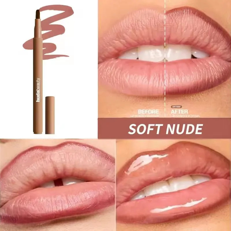 Matte Waterproof Lip Liner Pencil — Nude and Cherry