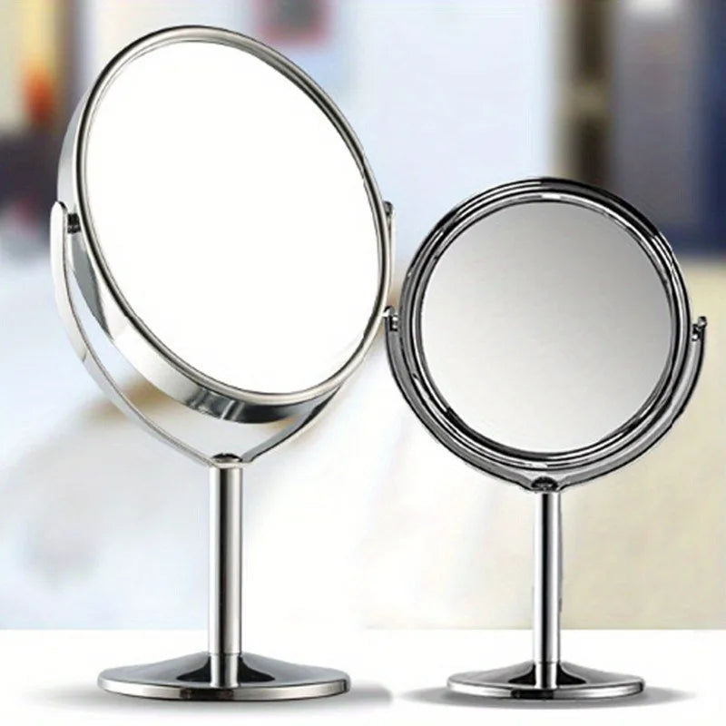 Double-Sided Makeup Mirror — Rotating Desktop Stand