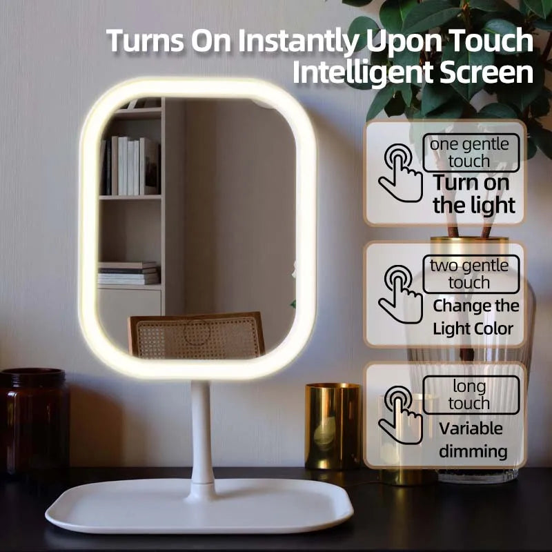 LED Vanity Mirror with 3-Color Lighting — Touch Control
