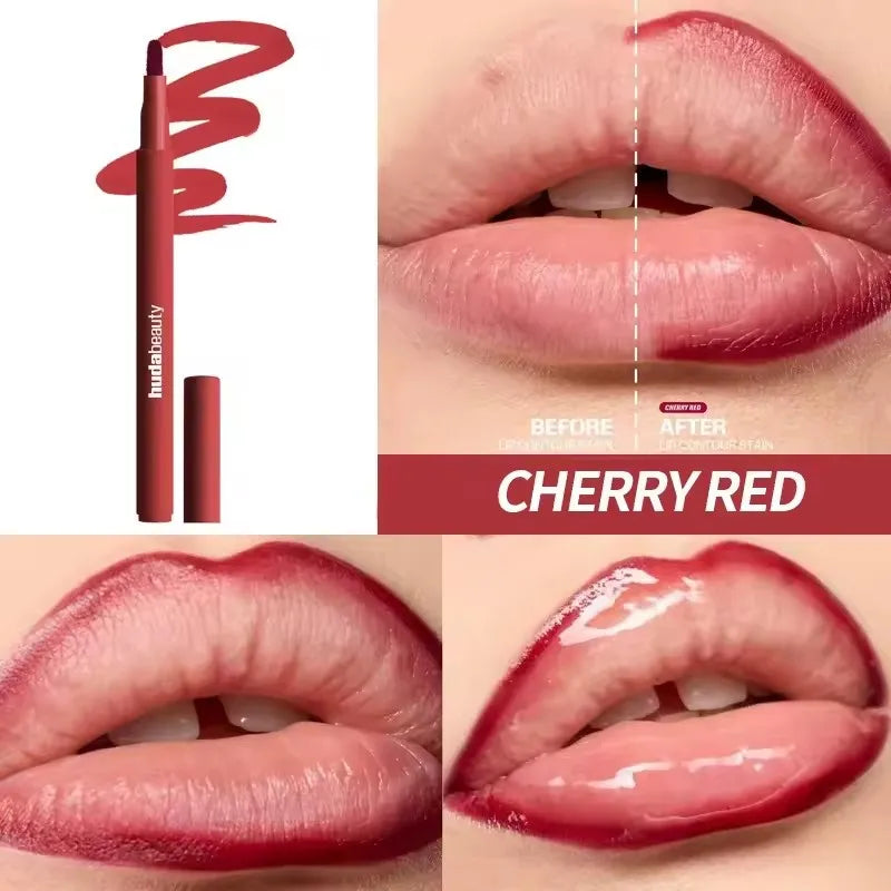 Matte Waterproof Lip Liner Pencil — Nude and Cherry