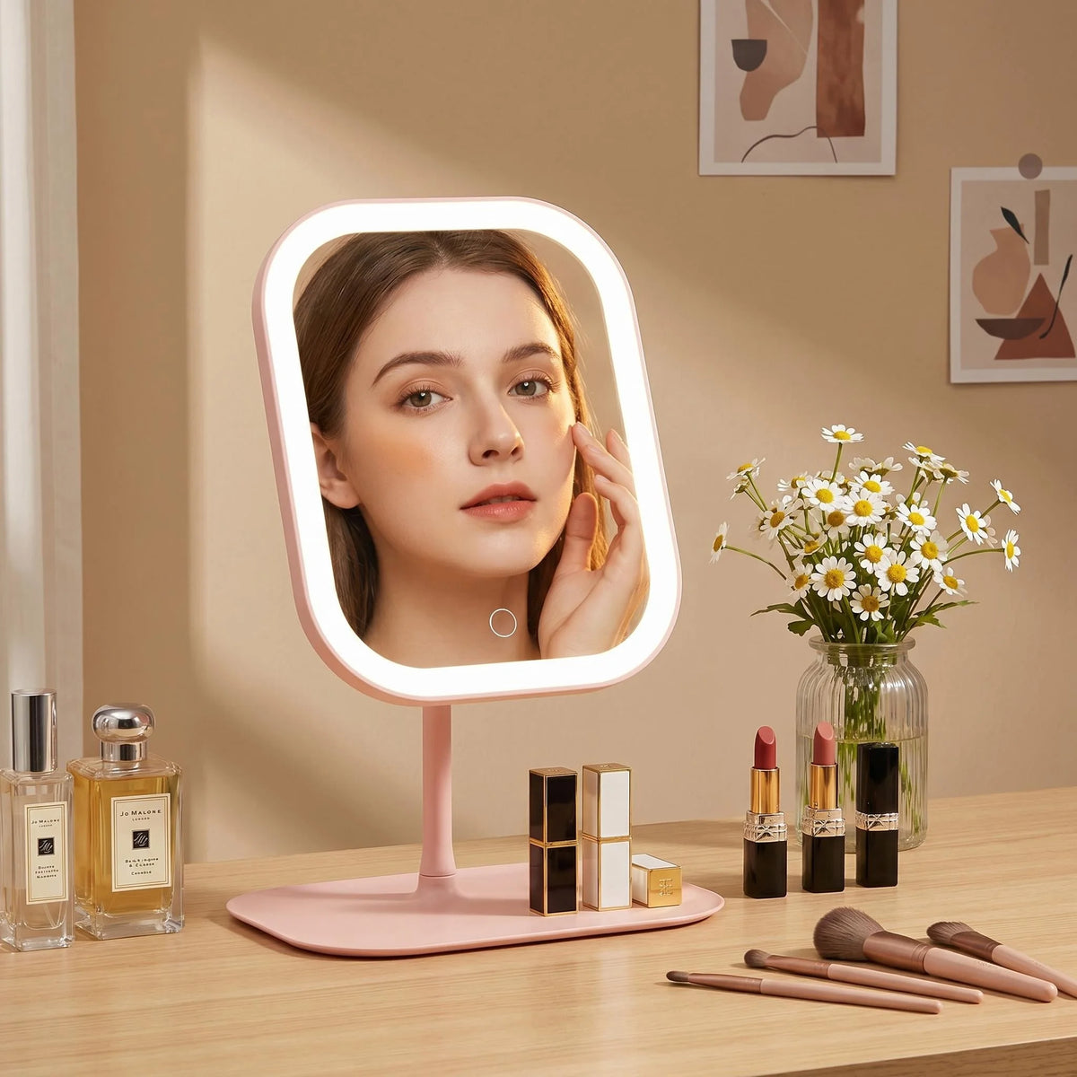 LED Vanity Mirror with 3-Color Lighting — Touch Control