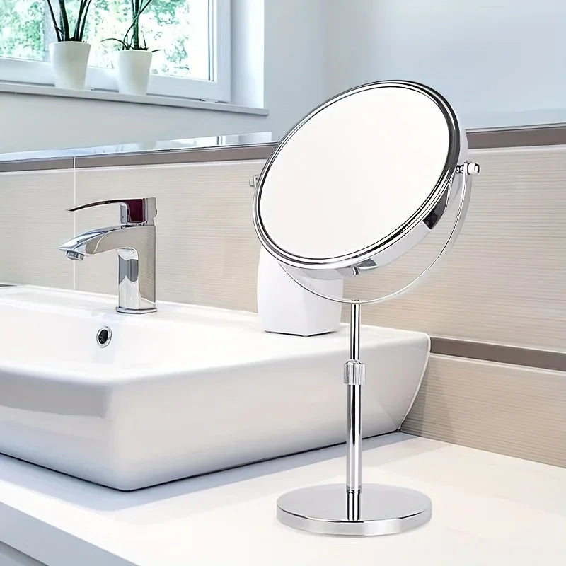 Double-Sided Makeup Mirror — Rotating Desktop Stand