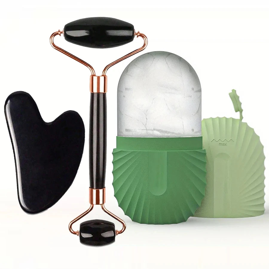 Rodillo Facial de Hielo + Gua Sha | Masaje y Cuidado Facial