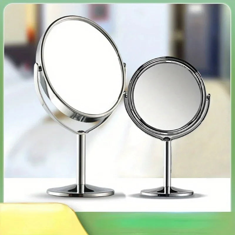Double-Sided Makeup Mirror — Rotating Desktop Stand