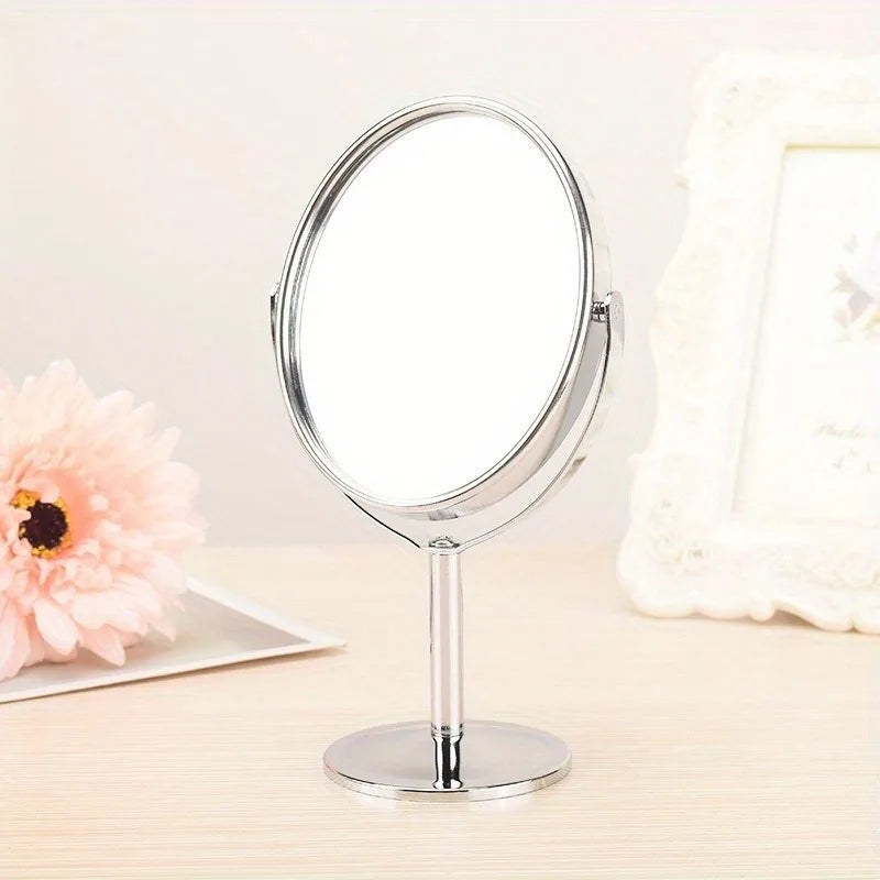 Double-Sided Makeup Mirror — Rotating Desktop Stand