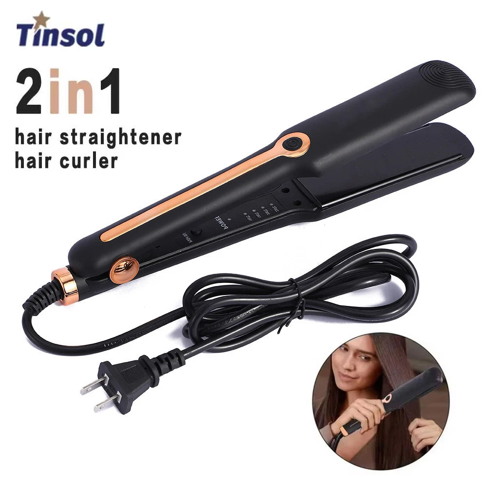 2-in-1 Hair Straightener and Curling Iron — Adjustable Temperature