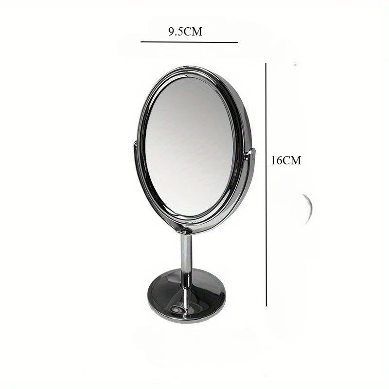 Double-Sided Makeup Mirror — Rotating Desktop Stand